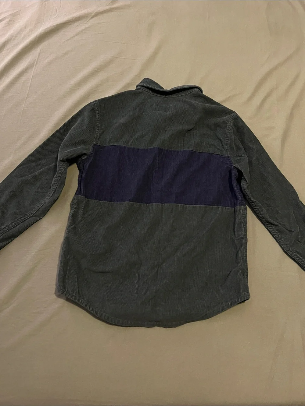 Old Navy Two-Tone Button-Up Shirt - Dark Green & Navy Boy’s Size L 10-12